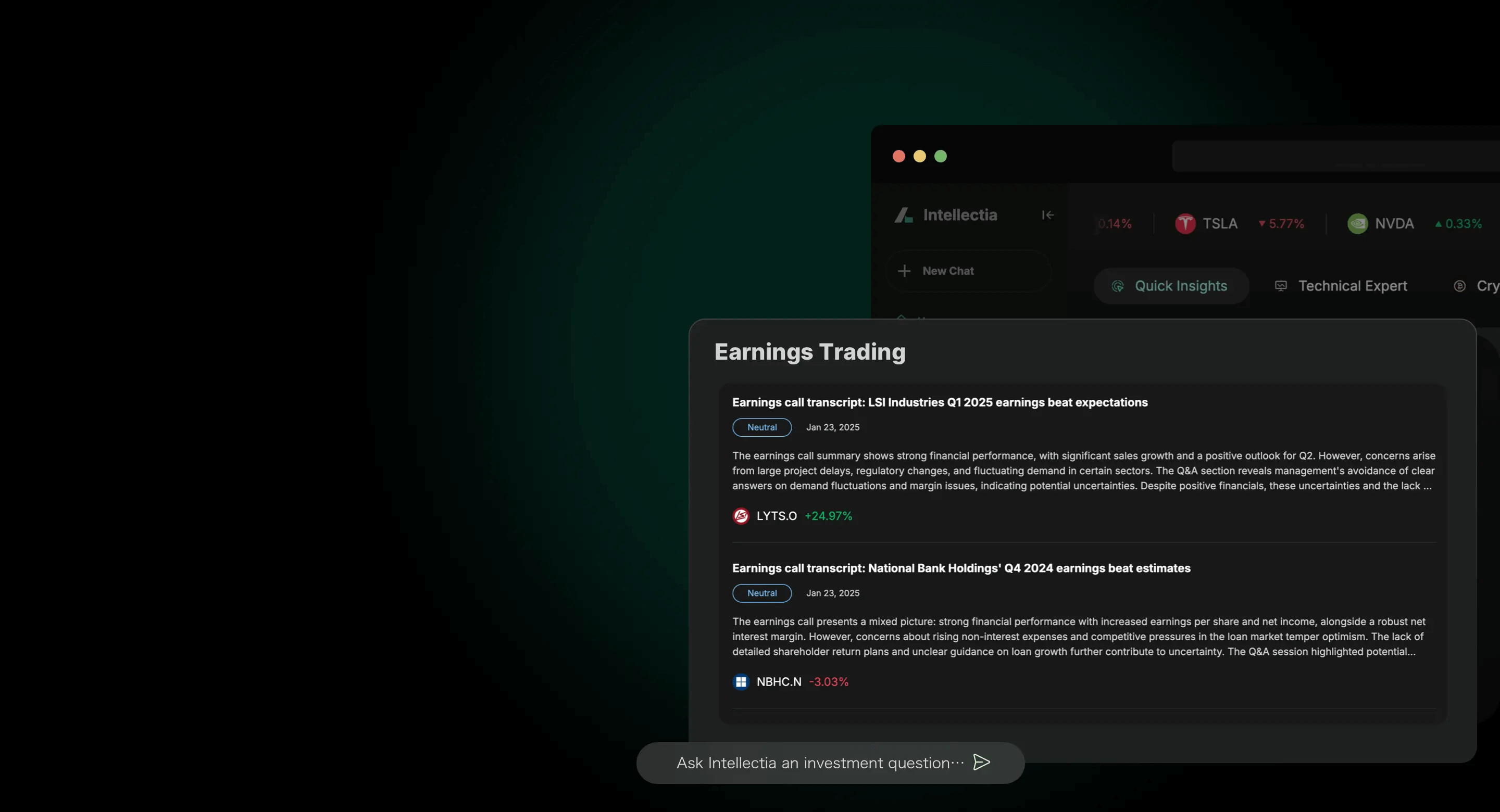 earnings trading banner